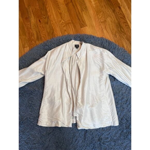 Eileen Fisher Jackets & Blazers - Eileen Fisher Pearly White 100% Silk Open Front Jacket Size M P